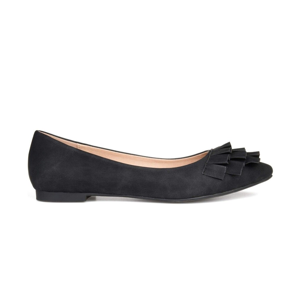 Journee Collection Womens 8 M Black Judy Ruffle Slip On Flats NIB JF2